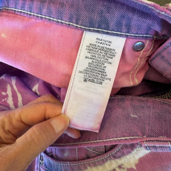 True Religion x Everyone Elijah Popo OOAK Bleach Dyed washed Pink Denim Jeans 34 - Picture 3 of 10